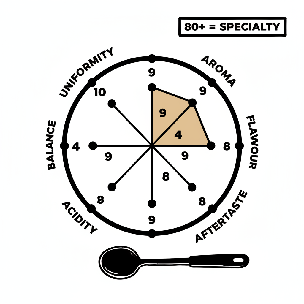 SCA scoring diagram for specialty coffee